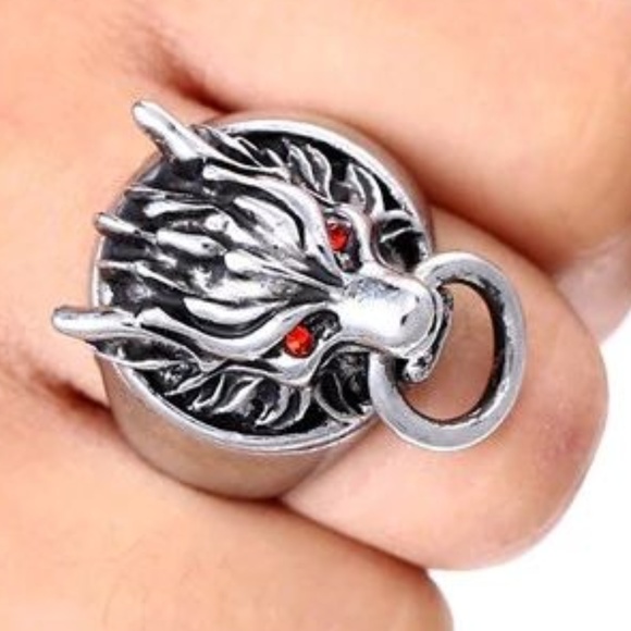 NEW UNISEX SEPTUM RATTLE BEAST RING .925 SILVER - Picture 1 of 5